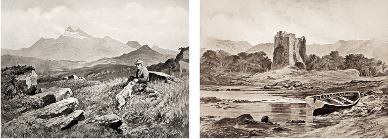 铜版风景画二开